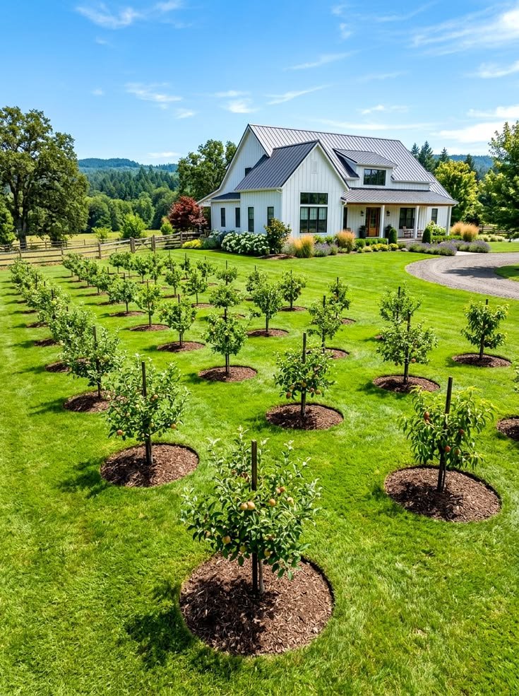 Dwarf fruit tree layout 30 Orchard Backyard Aesthetic Ideas for a Serene Outdoor Escape 1